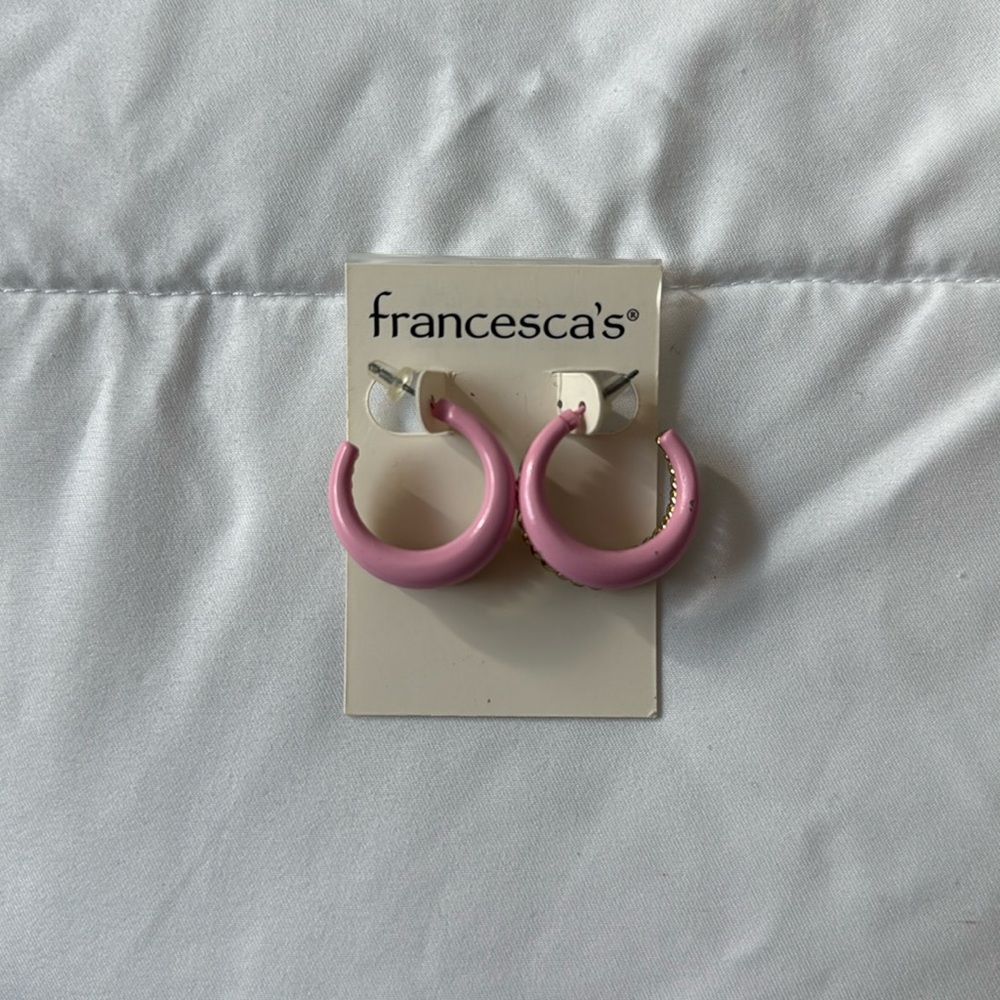 Francesca’s pink/gold hoop earrings